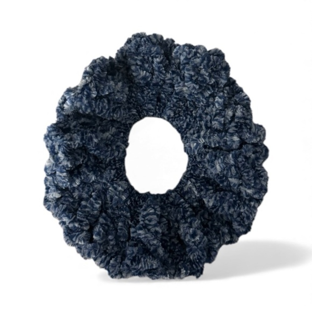 Chic Blue & White Hair Scrunchie